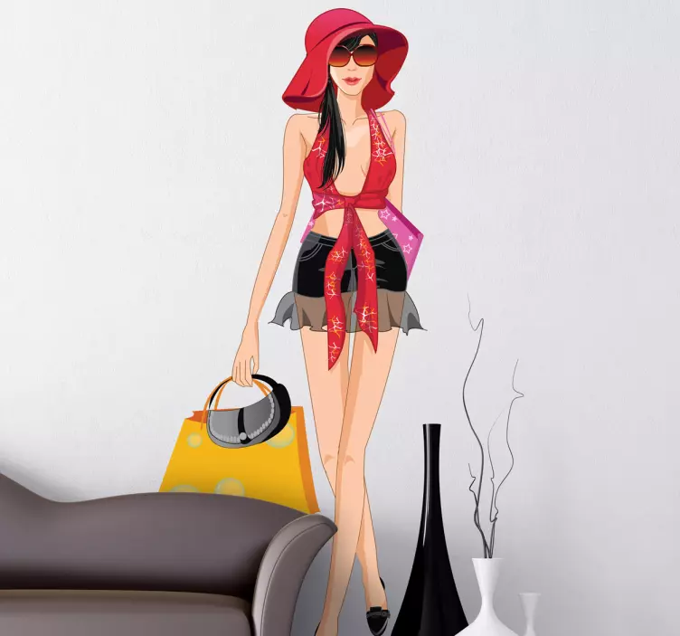 Summer Girl Wall Sticker - TenStickers