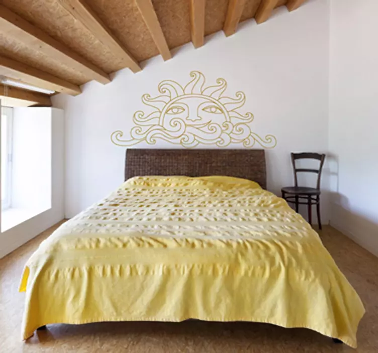 Sun & Waves Wall Sticker - TenStickers