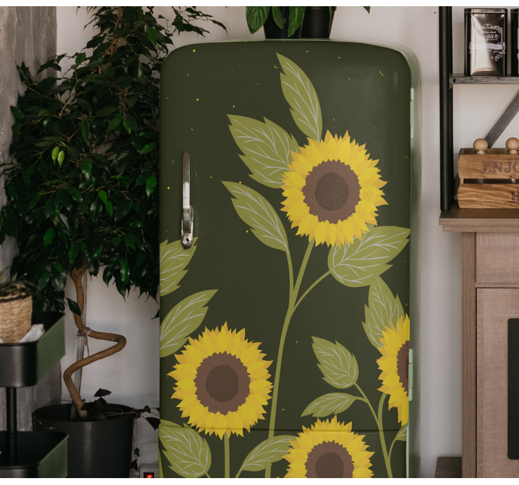 Sunflower field fridge sticker - TenStickers