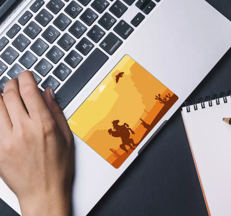 Sunset Desert Scene Touchpad sticker - TenStickers