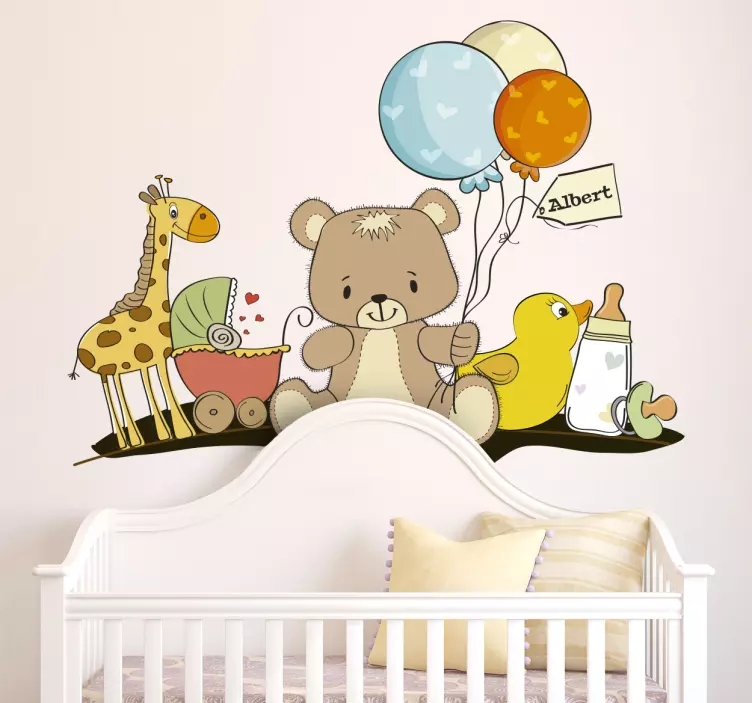 Cute Teddy Bear Nursery Wall Decal - TenStickers