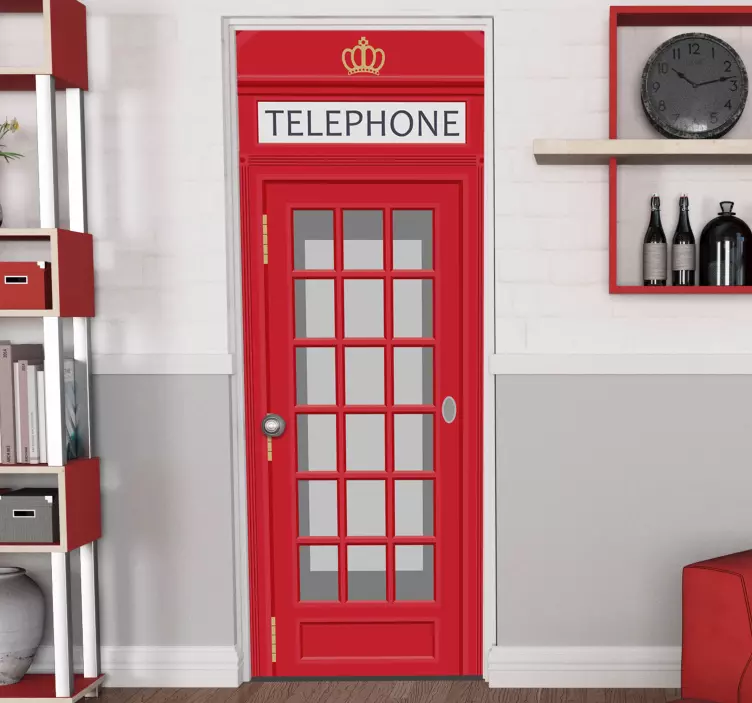 Telephone box door vinyl decal - TenStickers