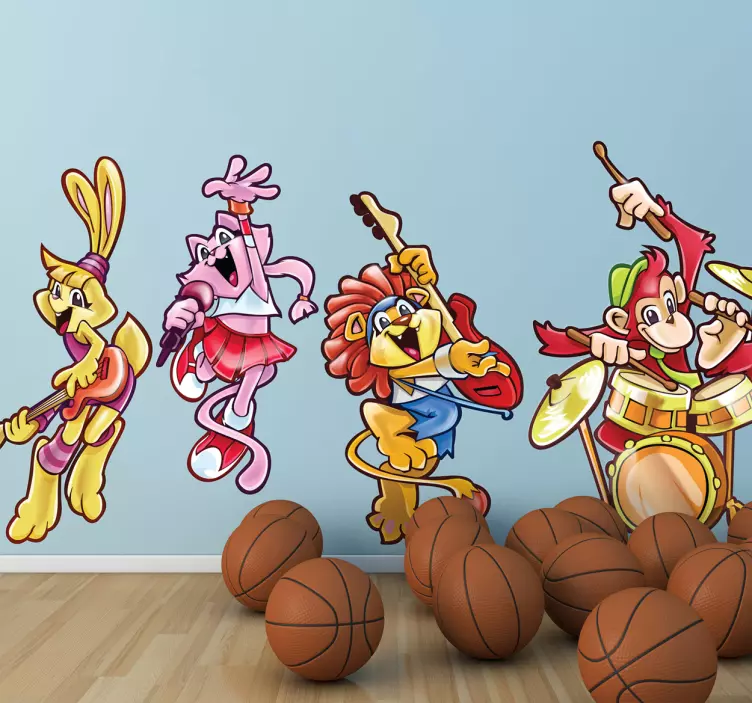 The Animal Musicians Wall Decals - TenStickers