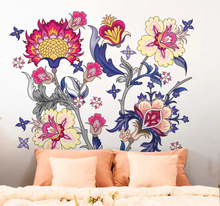 Thin lined ethnic folk art wall sticker - TenStickers