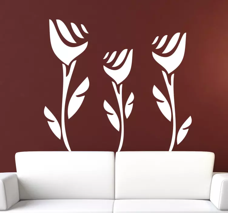 Three Roses Wall Sticker - TenStickers