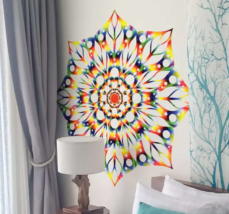 Tie-Dye Mandala Wall Sticker - TenStickers
