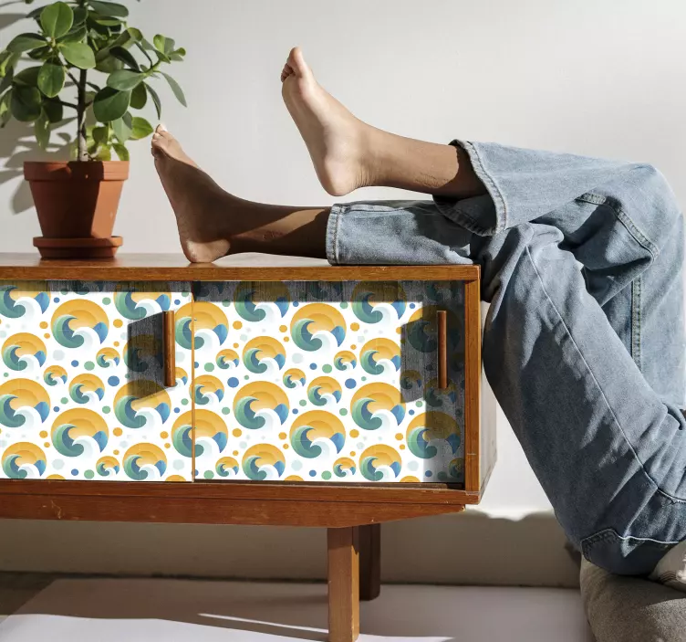 Tile sticker waves and dots - TenStickers