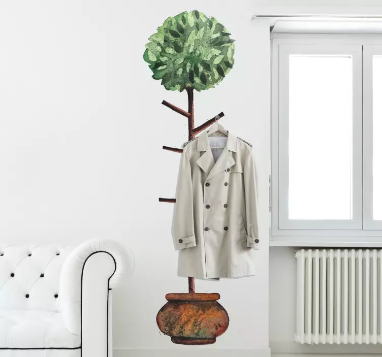 Tree Pot Suspender coat hanger sticker - TenStickers