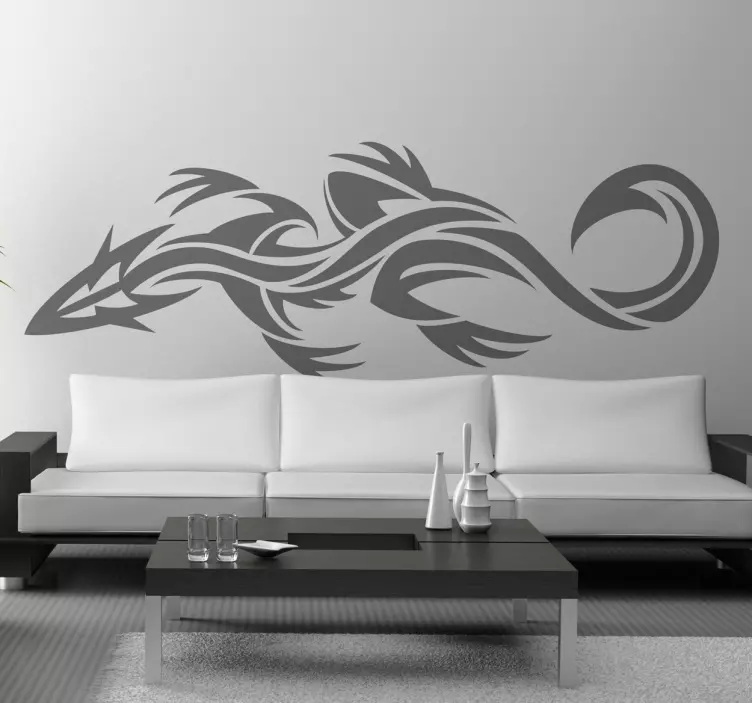 Tribal Gecko Wall Art Sticker - TenStickers