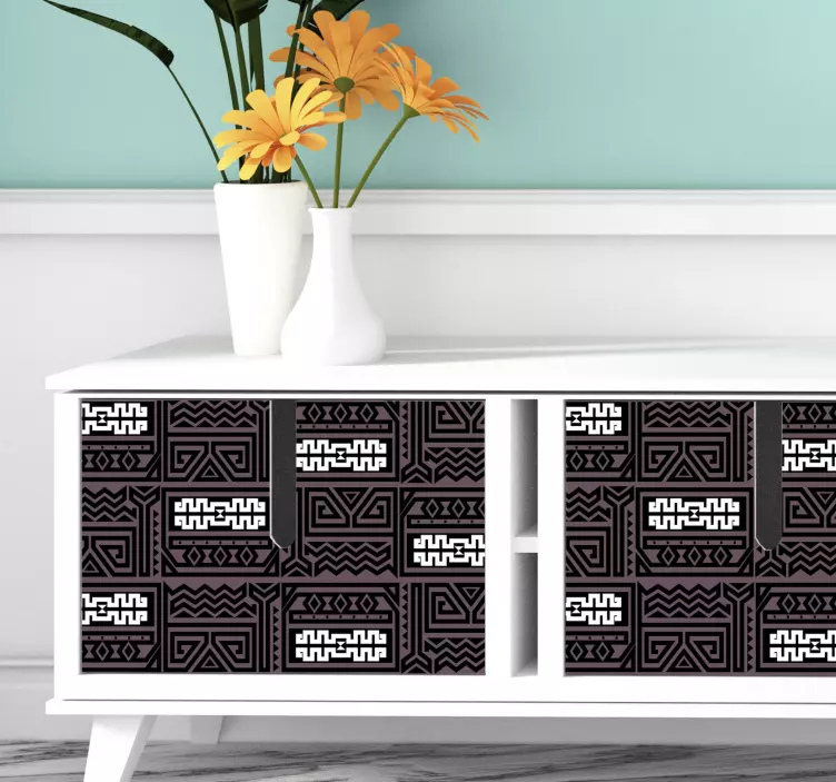 Tribal pattern background furniture decal - TenStickers