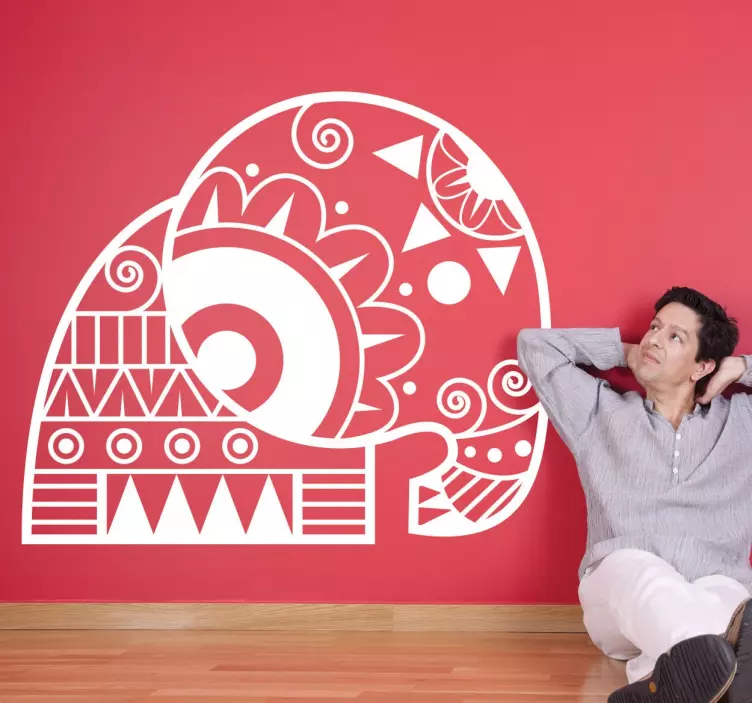 Tribal Patterned Elephant Sticker - TenStickers
