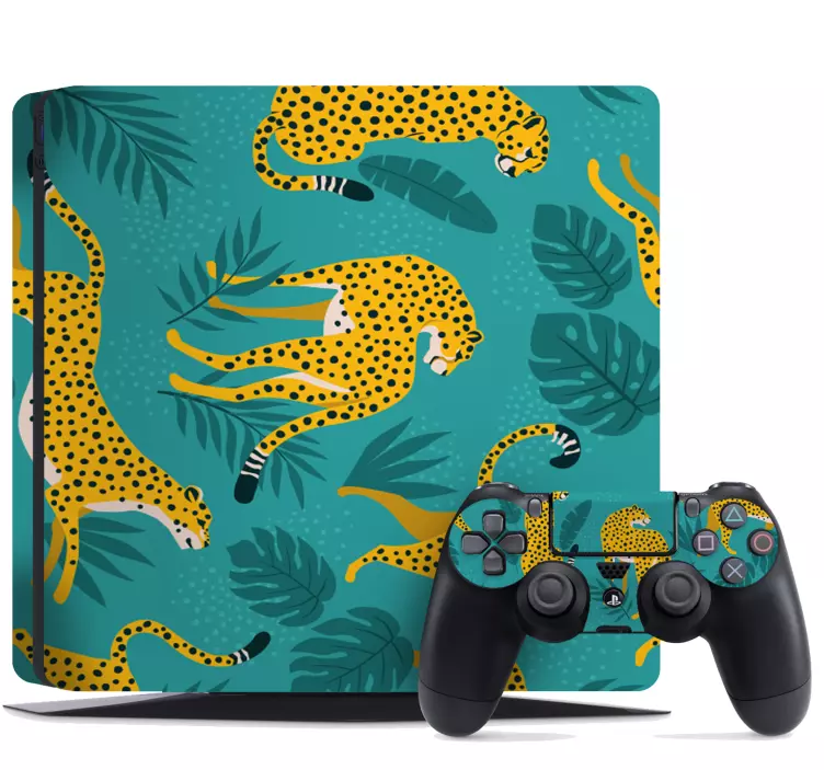 Tropical leopard PS4 sticker - TenStickers