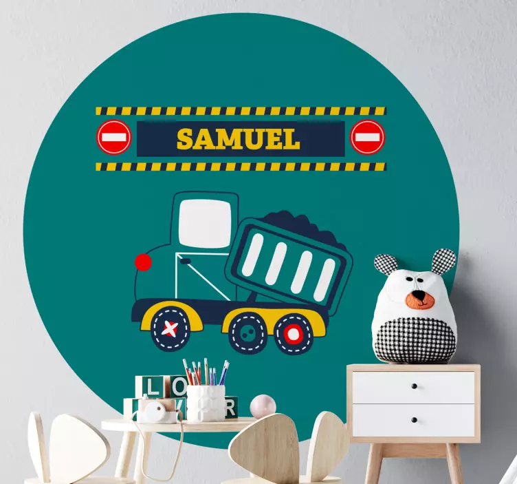 Truck Themed Personalization wall stickers for kid - TenStickers