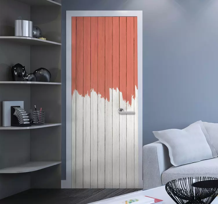 Two-tone painted surface door sticker - TenStickers