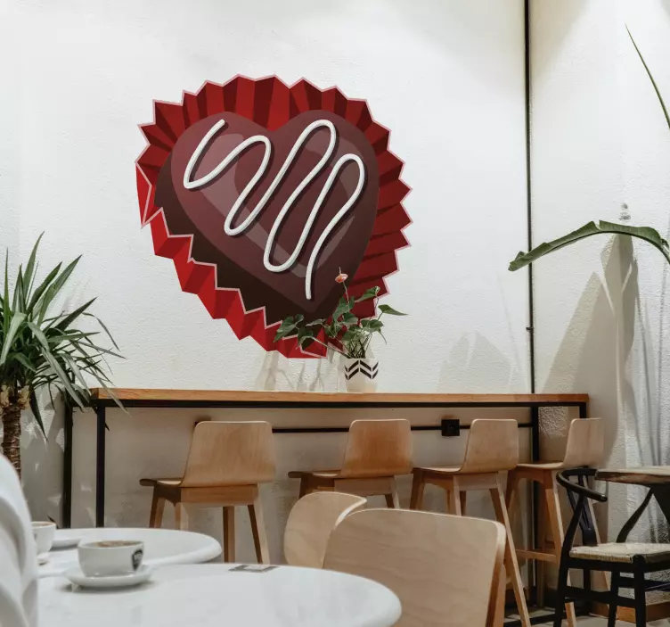 Valentine's Day Chocolate Heart Wall Sticker - TenStickers