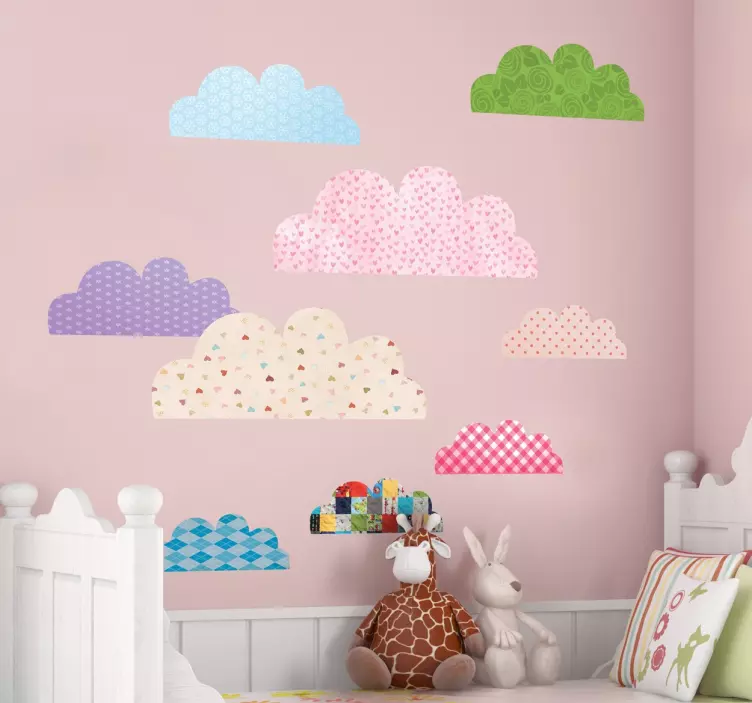 Various Cloud Textures Kids Stickers - TenStickers