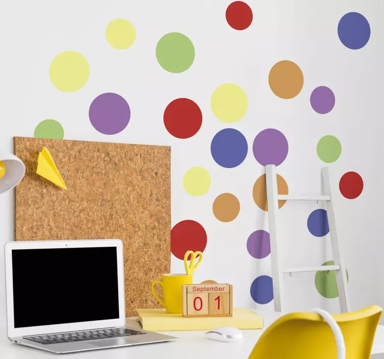 Vibrant Dot Arrangement geometric wall sticker - TenStickers