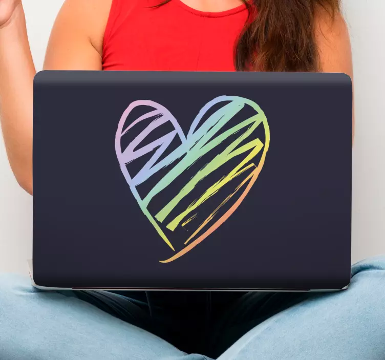 Vibrant Heart Form laptop skin - TenStickers