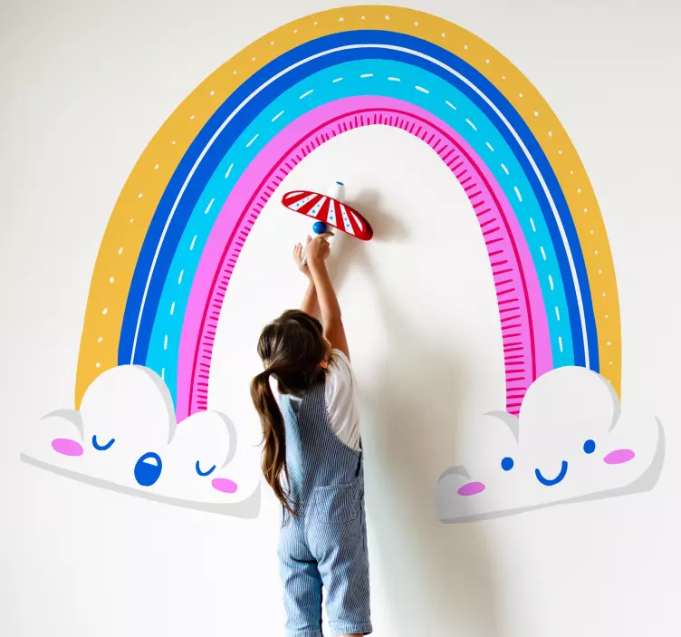 Vibrant rainbow skies wall stickers for kid - TenStickers