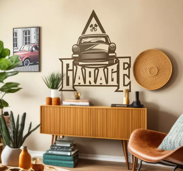 vintage garage car decal - TenStickers