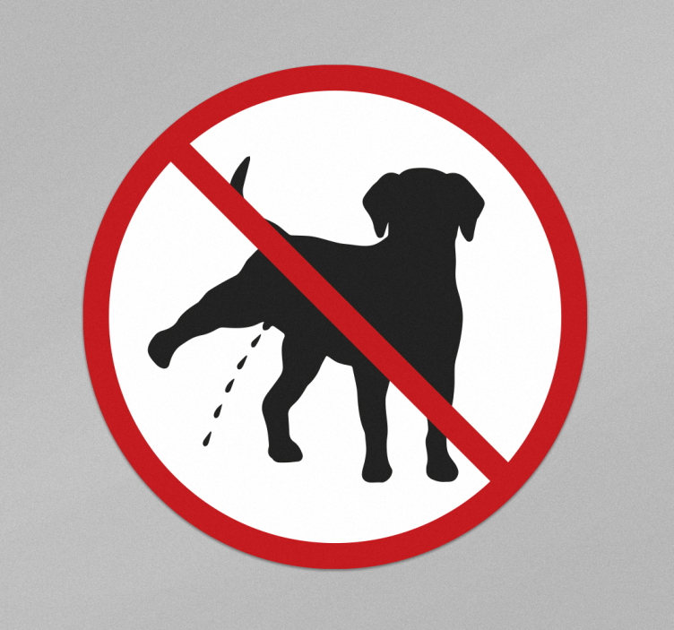 Vinyl sign dog urine warning sign - TenStickers