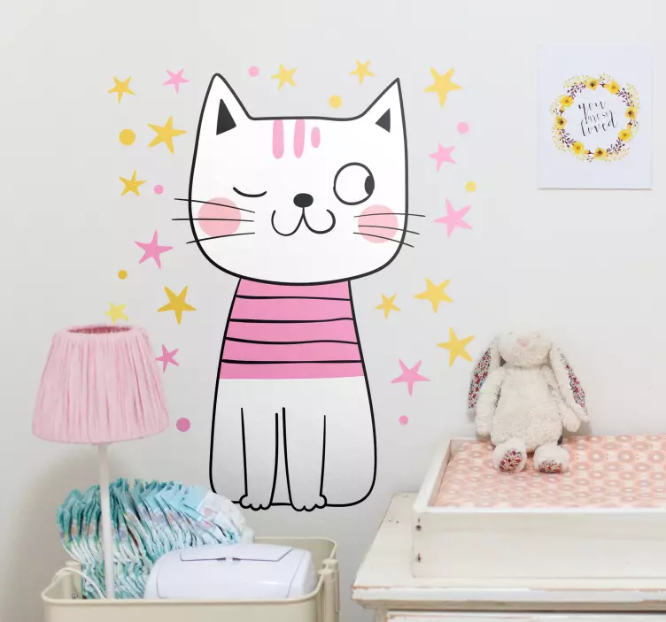 Wall sticker charming cat illustrations - TenStickers