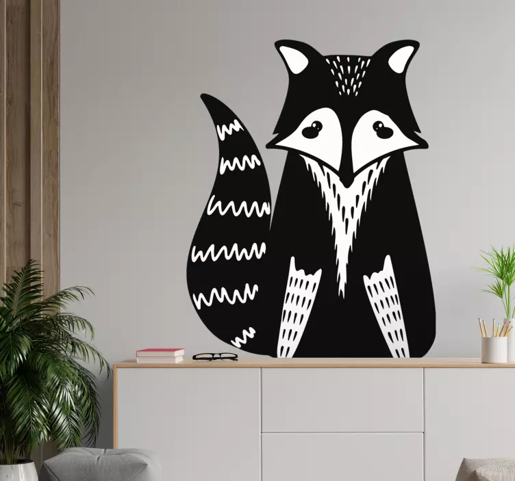 Wall sticker charming raccoon figure - TenStickers