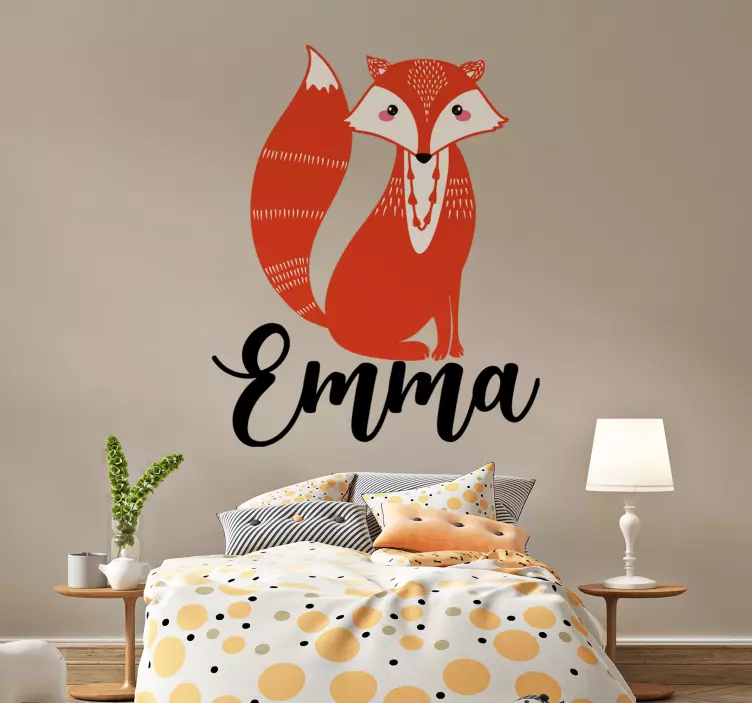 Wall sticker cute fox illustration - TenStickers