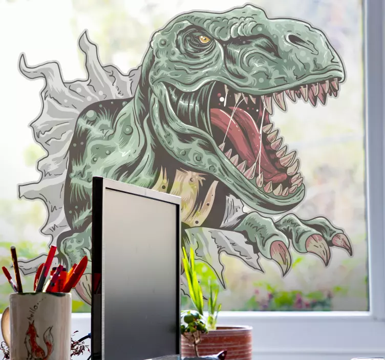 Wall sticker ferocious dino attack - TenStickers