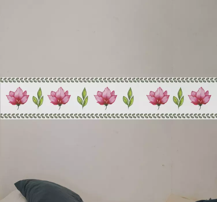 Wall sticker floral border arrangement - TenStickers