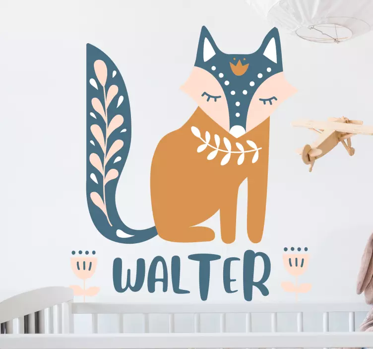 Wall sticker fox character illustration - TenStickers