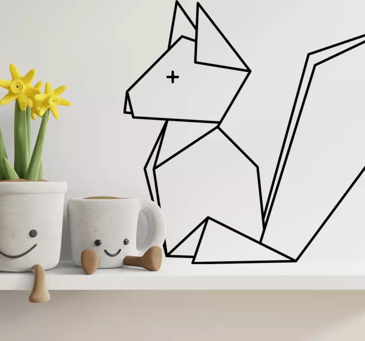 Wall sticker geometric fox figure - TenStickers