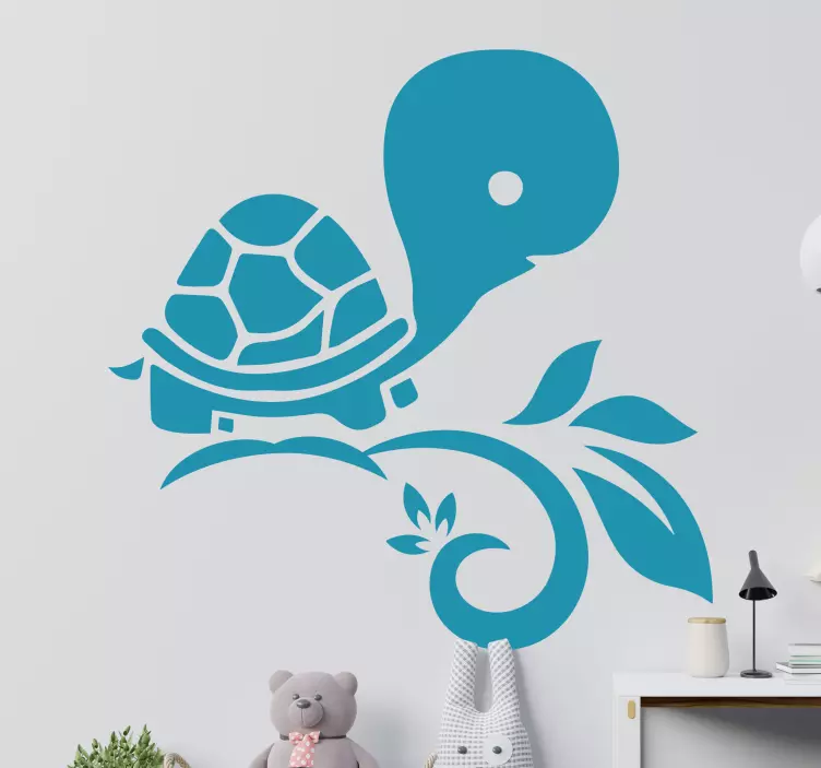Wall sticker playful turtle design - TenStickers
