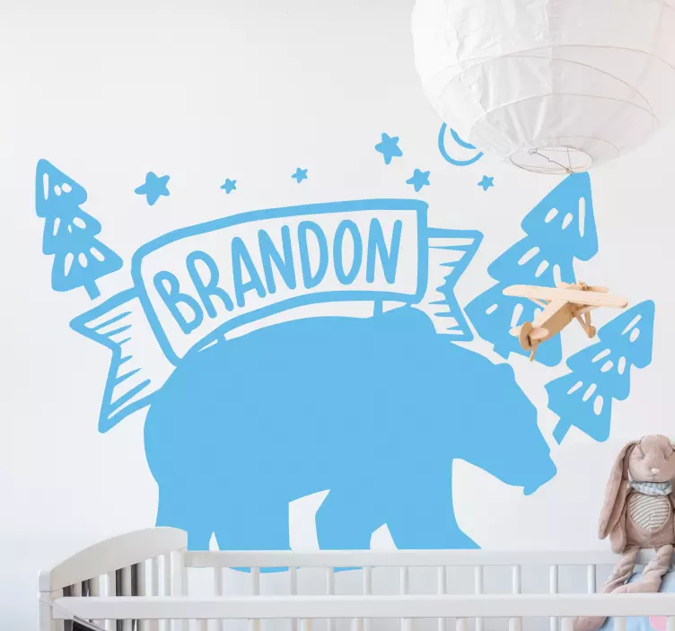 Wall stickers for kid bear and trees - TenStickers