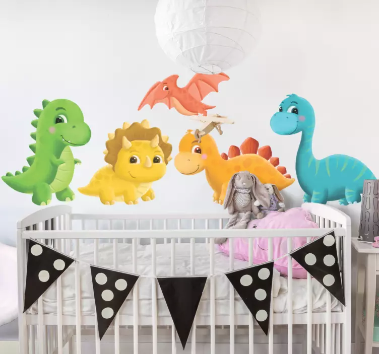 Wall stickers for kid colorful dinosaurs theme - TenStickers