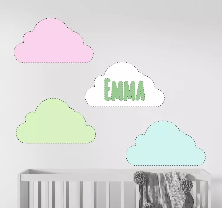 Wall stickers for kid customized cloud shapes - TenStickers