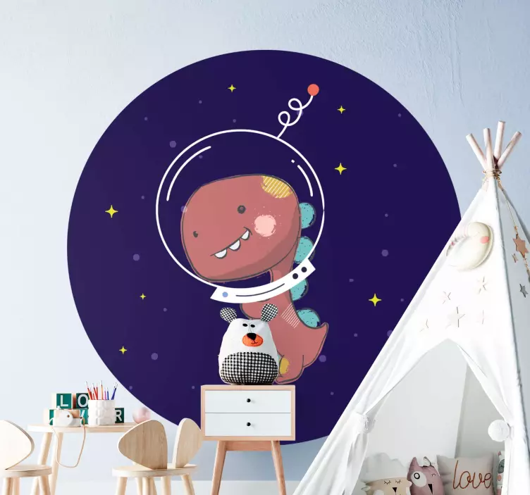 Wall stickers for kid cute space dinosaur - TenStickers