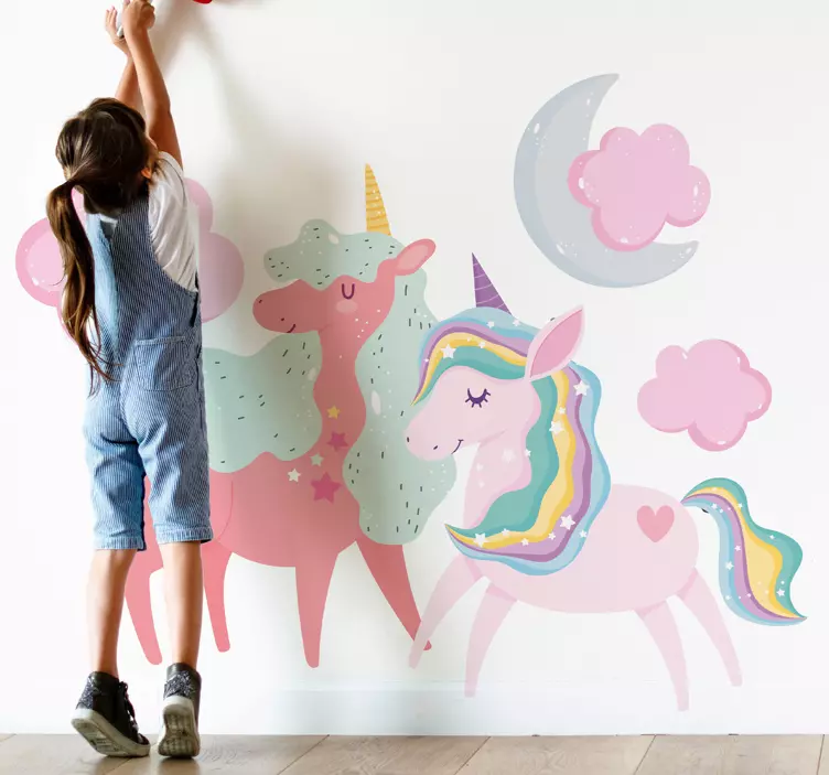 Wall stickers for kid cute unicorn designs - TenStickers