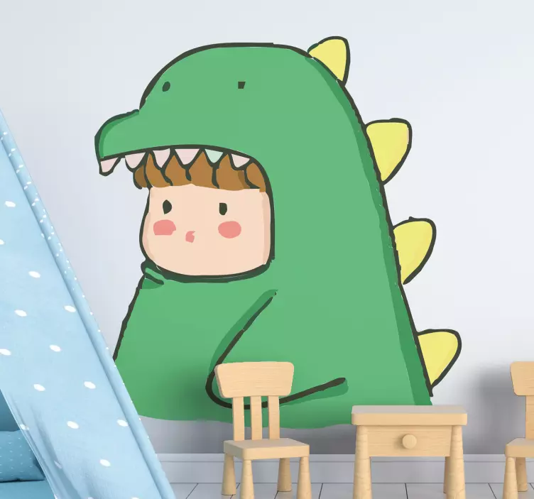 Wall stickers for kid dressed as a dinosaur - TenStickers