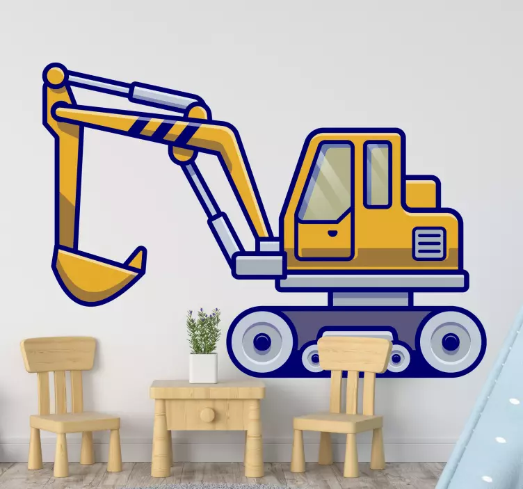 Wall stickers for kid excavator construction truck - TenStickers