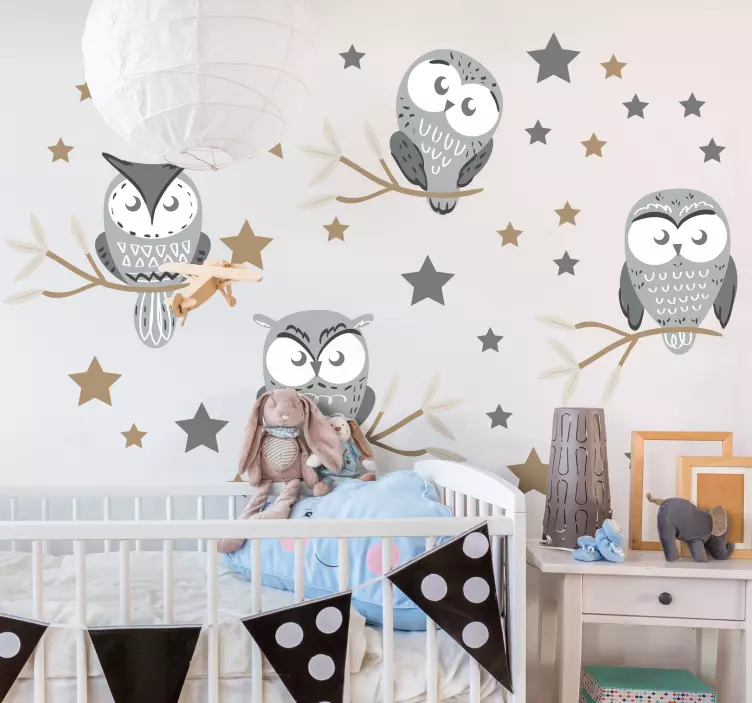 Wall stickers for kid owl nursery decor - TenStickers