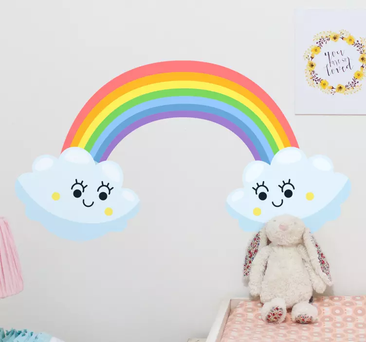 Wall stickers for kid rainbow with clouds - TenStickers