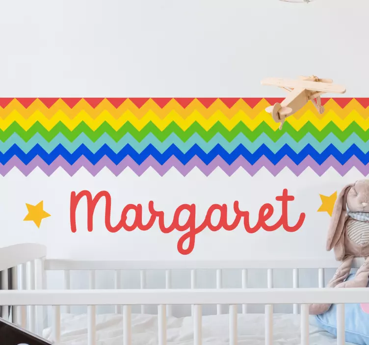 Wall stickers for kid rainbow zigzag design - TenStickers