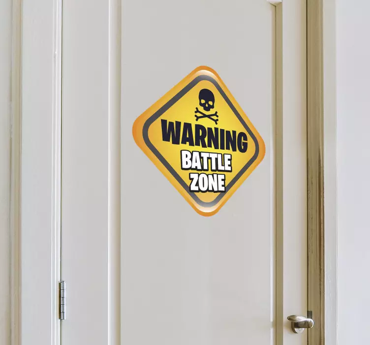 warning  battle zone door sticker - TenStickers
