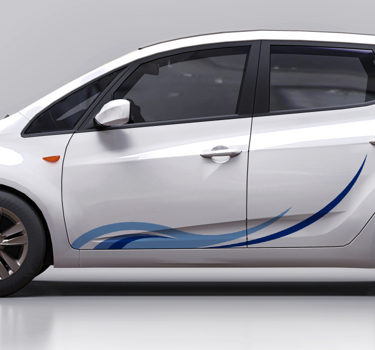 wave car illustration Car Sticker - TenStickers