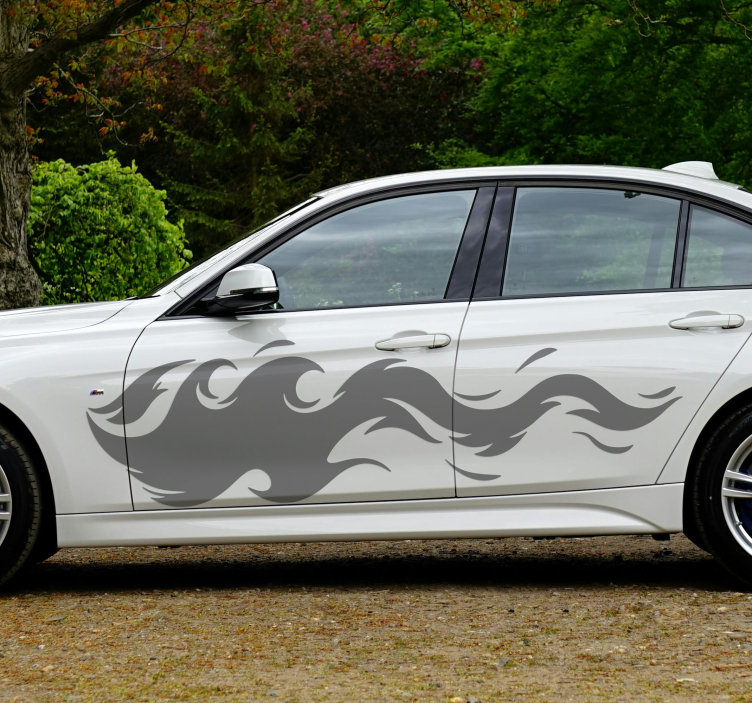 Wave of flames car sticker - TenStickers
