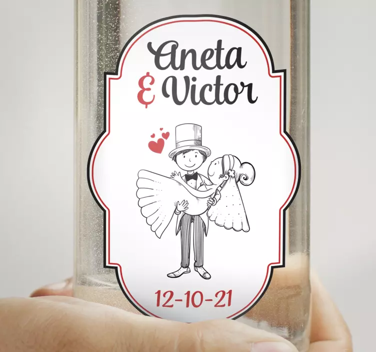 Wedding bottle tally wedding sticker - TenStickers