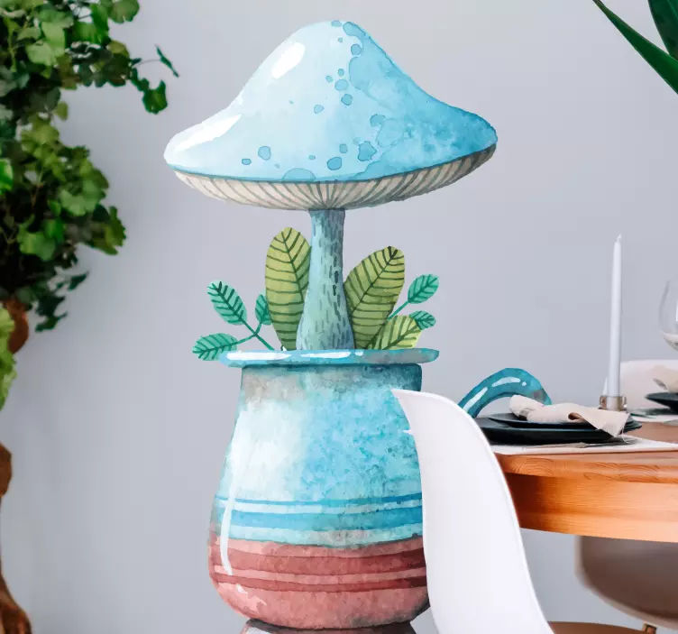 Whimsical Mushroom Container nature wall sticker - TenStickers
