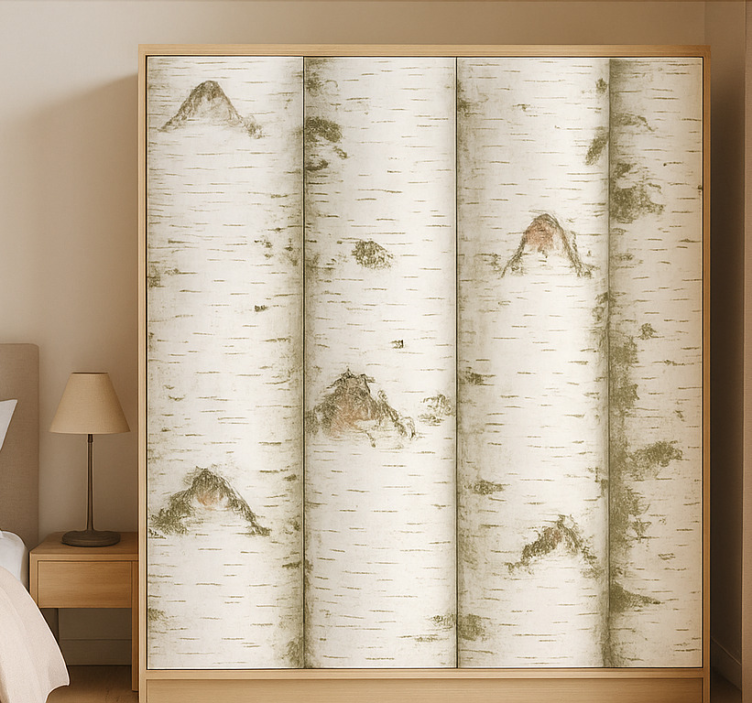 White tree designs furniture sticker - TenStickers