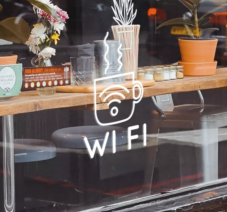 Wi-Fi Coffee Business sticker - TenStickers